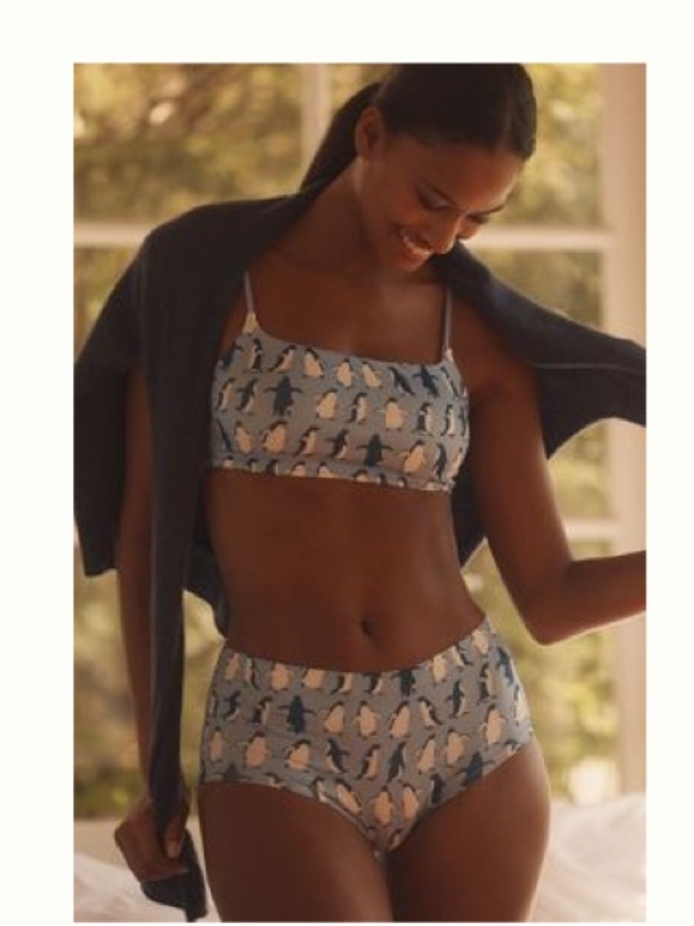 Emily Taylor Penguin Seamless Briefs And Bralett  LyreBird Anthropologie L/XL